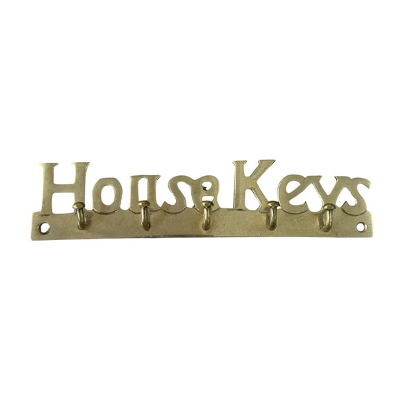 Vintage 70s “House Keys” Brass Key Holder Wall Hanging - Picture 1 of 4